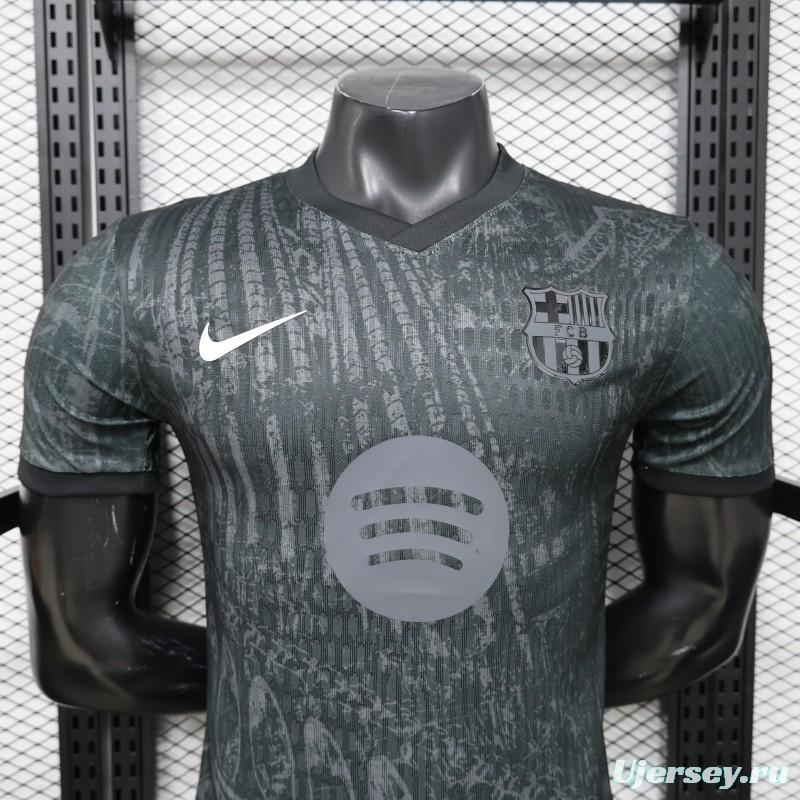 Player Version 26/27 FC Barcelona Dark Olive Green with Grunge Graffiti Third Jersey