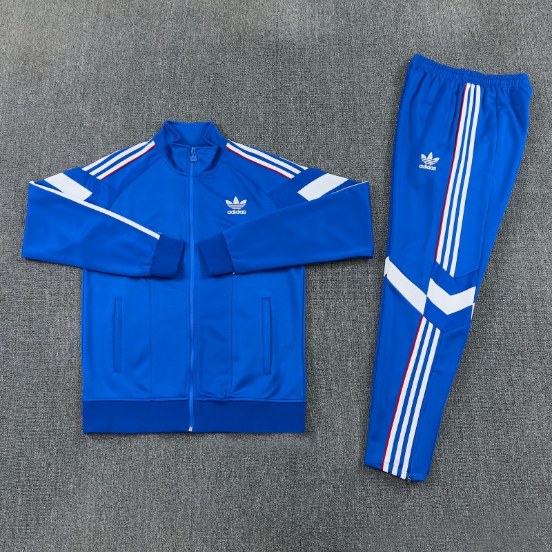 2026/27 Adidas Originals Blue Full Zipper Jacket Tracksuit + Long Pants