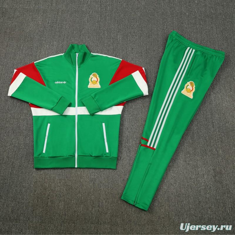 2026/27 Mexico  Green & Red Retro Full Zipper Jacket Tracksuit + Long Pants (Adidas Originals)
