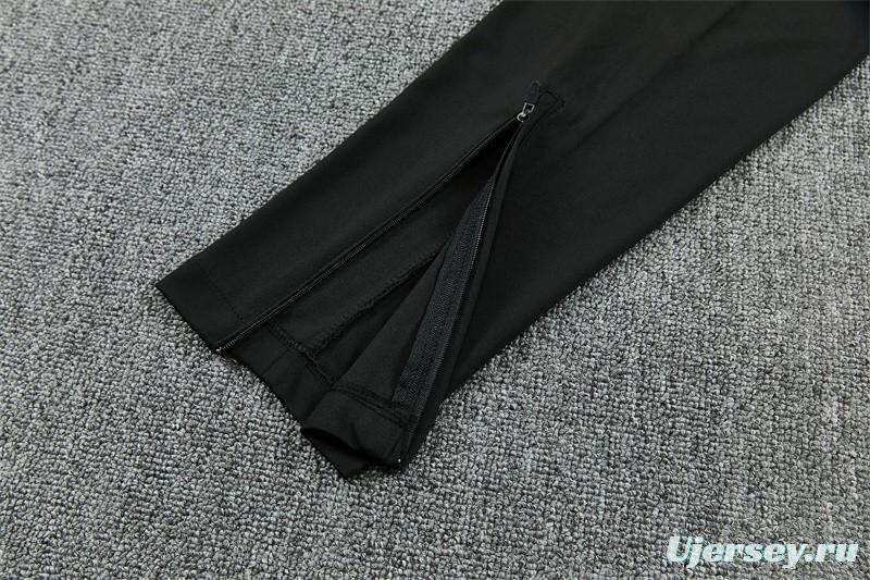 2026 Atletico Madrid Black Half Zipper Jacket Tracksuit + Long Pants