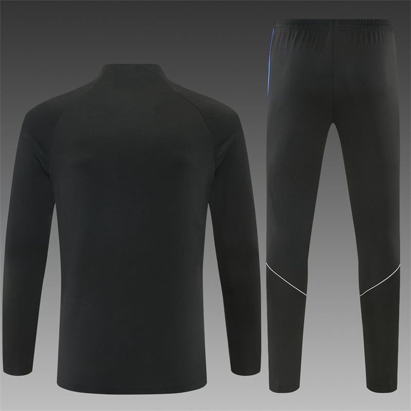 2026 Atletico Madrid Black Half Zipper Jacket Tracksuit + Long Pants