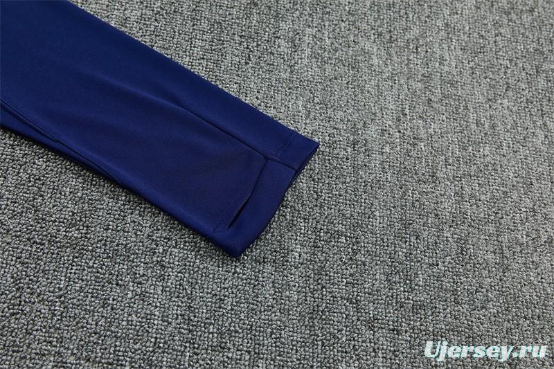 2026 Inter Milan Dark Navy Blue Half Zipper Jacket Tracksuit + Long Pants