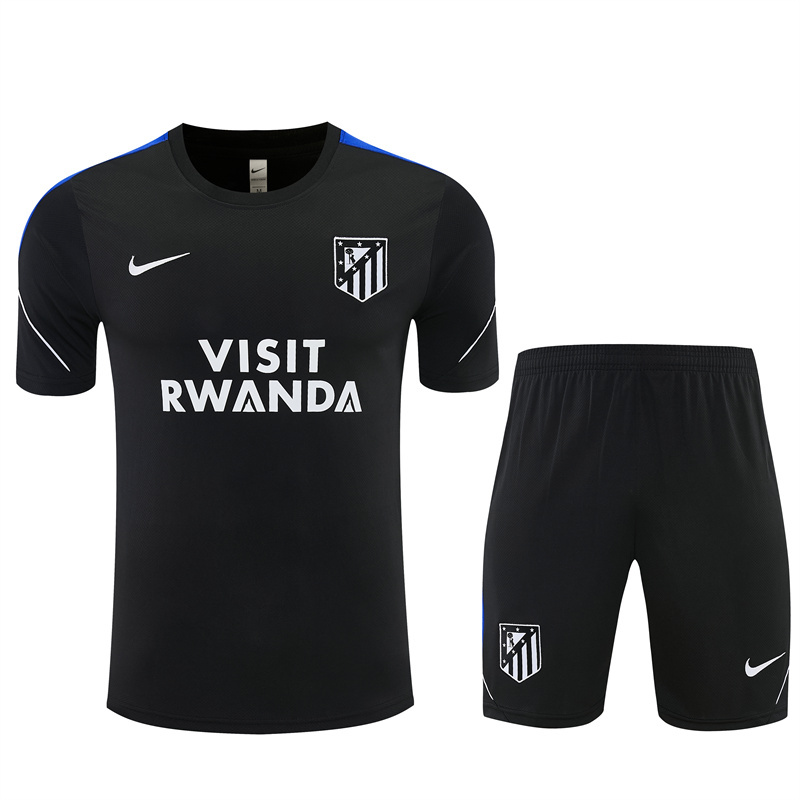 2026 Atletico Madrid Black Short Sleeve+Soccer Shorts