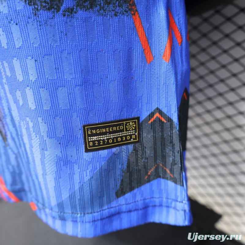 Player Version 2026 Croatia Third Special Edition Blue with Abstract Geometric Brushstroke Pattern Jersey