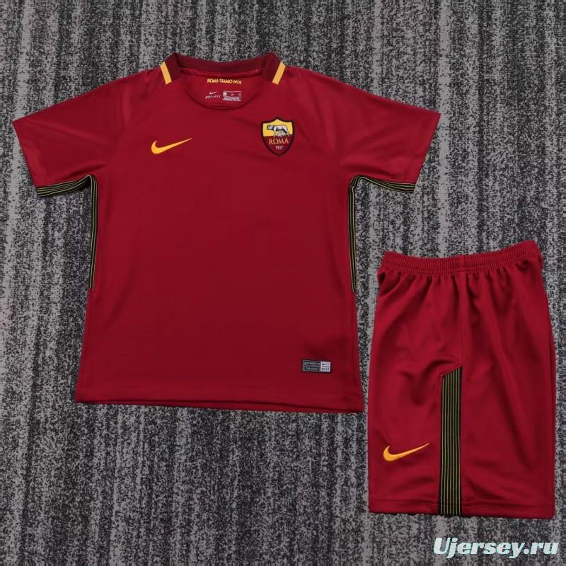 Retro Kids 17/18  AS Roma Home Jersey