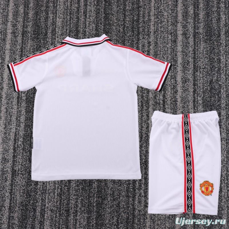 Retro Kids 98/99 Manchester United White Commemorative Jersey