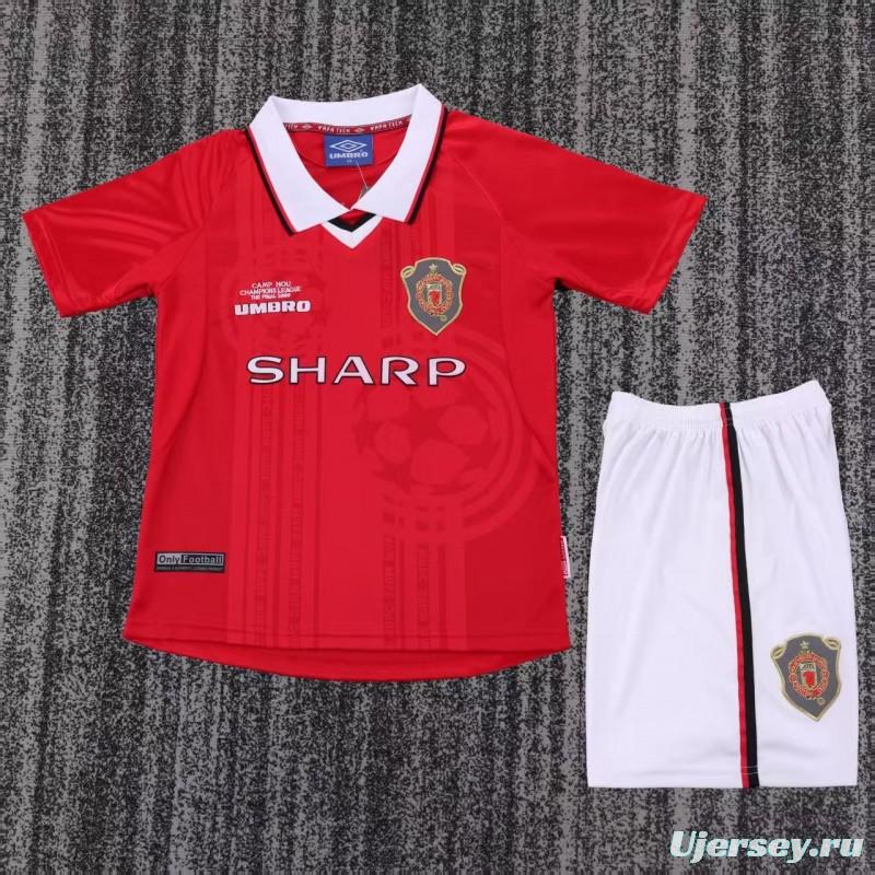Retro Kids 99/00 Manchester United Home Jersey