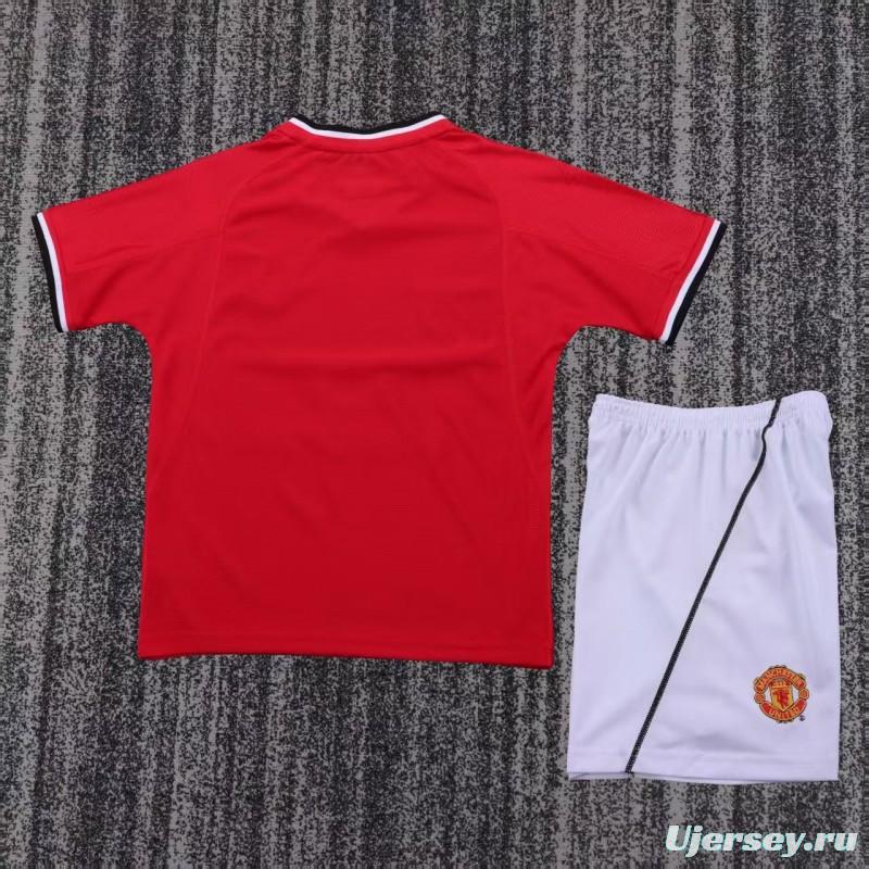 Retro 2000/02 Kids Manchester United Red Home Jersey