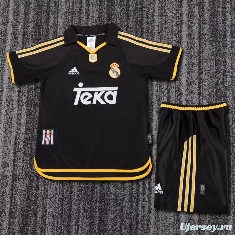 Retro Kids 99/01 Real Madrid Away Black Jersey