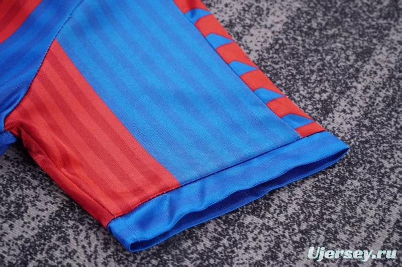 Retro 1989/92 Kids FC Barcelona Blue & Red Stripe Home Jersey