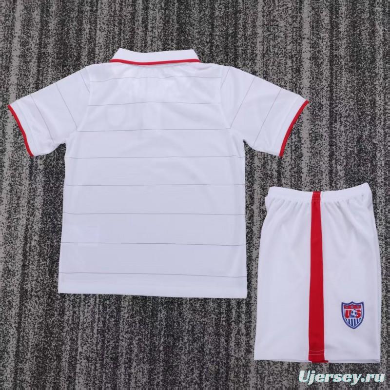 Retro 2014 Kids USA White Home Jersey
