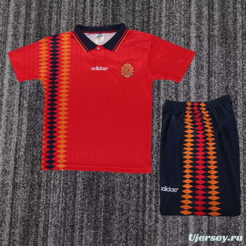 Retro Kids 1994 Spain Home Jersey