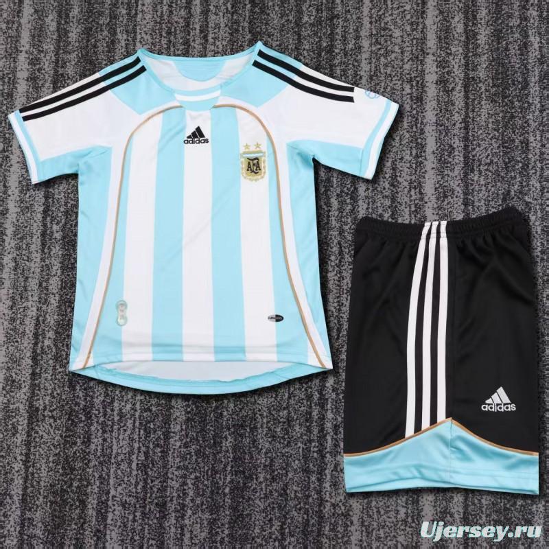 Retro Kids 2006 Argentina Home Jersey