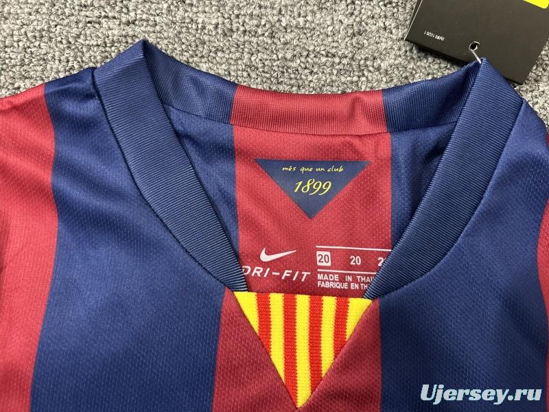Retro Kids 14/15 Barcelona Home Long Sleeve Jersey