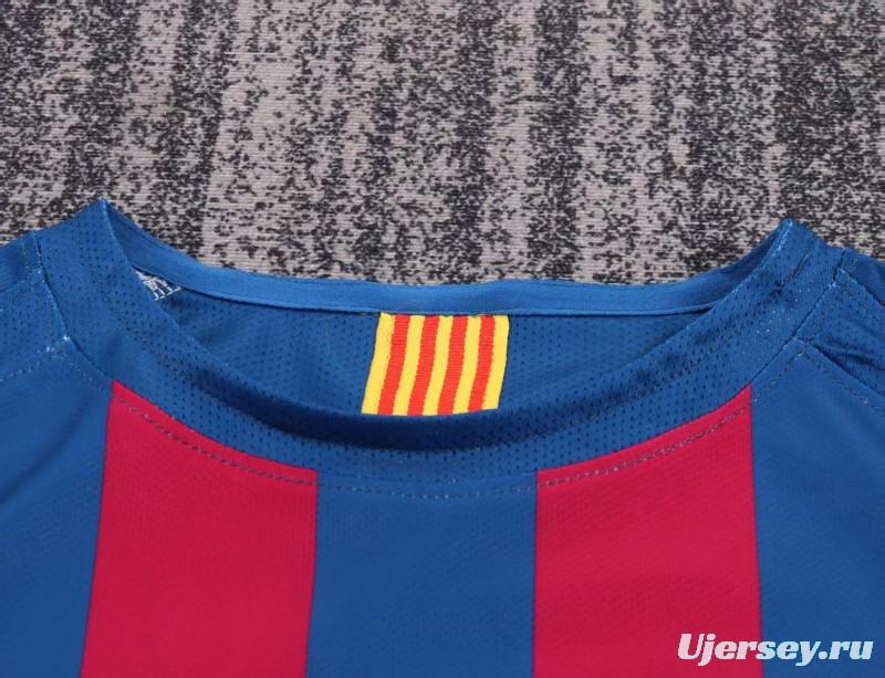 Retro Kids 05/06 Barcelona Home League Version Long Sleeve Jersey