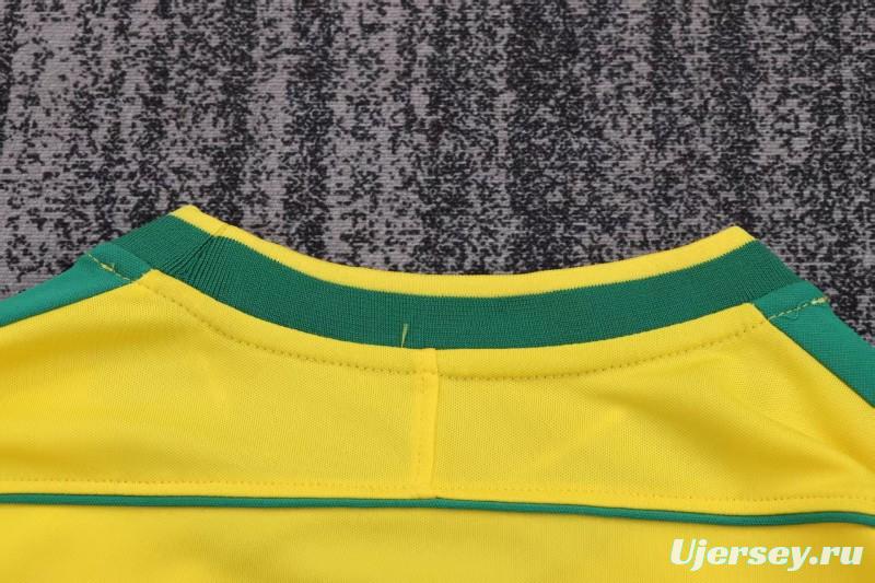 Retro Kids 1998 Brazil Home Long Sleeve Jersey