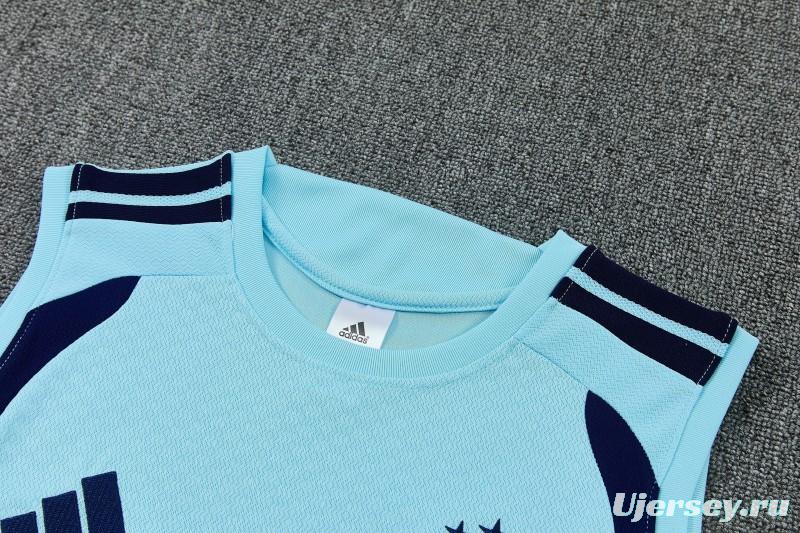 26/27 Argentina Sky Blue Sleeveless Training Vest +Soccer Shorts
