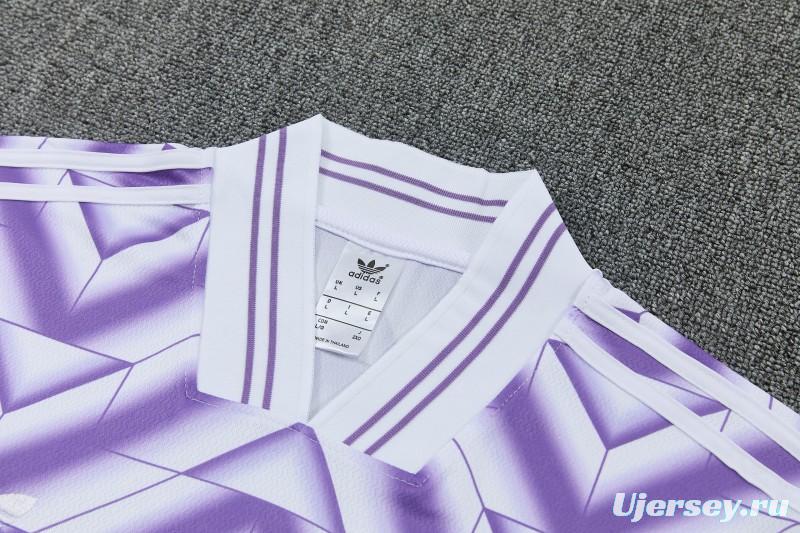 26/27 Real Madrid Purple Short Sleeve Tracksuit + Long Pants