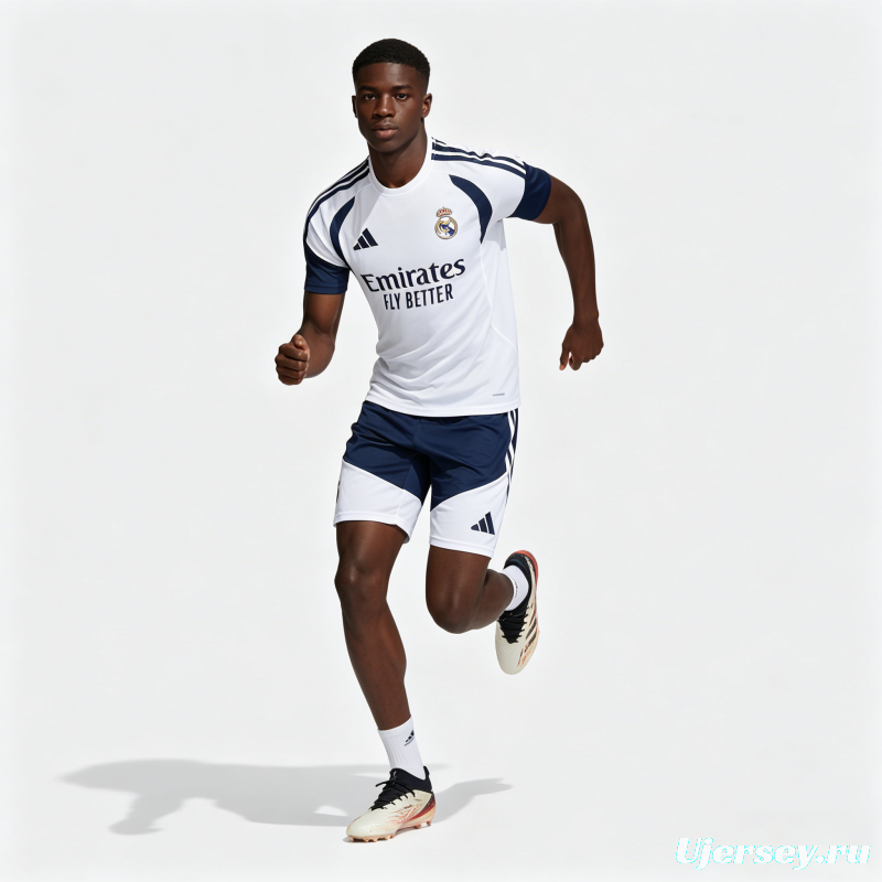 26/27 Real Madrid  White Short Sleeve+Soccer Shorts