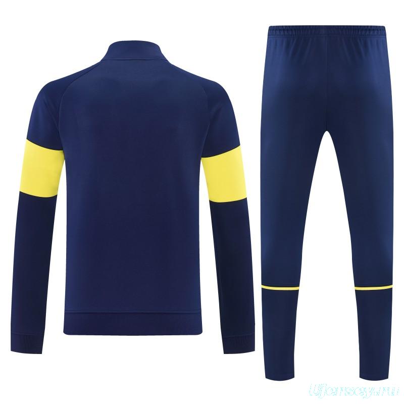 26/27 Arsenal Navy Blue & Yellow Full Zipper Jacket Tracksuit + Long Pants