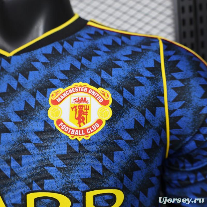 Player Version 2026 Manchester United Blue with Black  Away Jersey