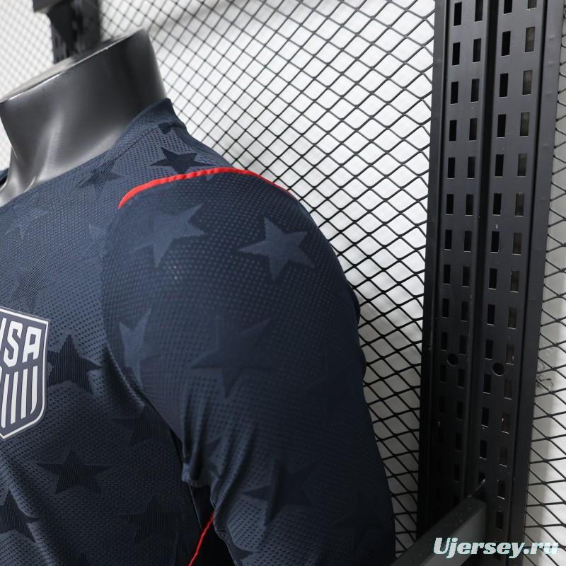 Player Version 2026 USA Navy Blue with Tonal Star  Long Sleeve Away Jersey