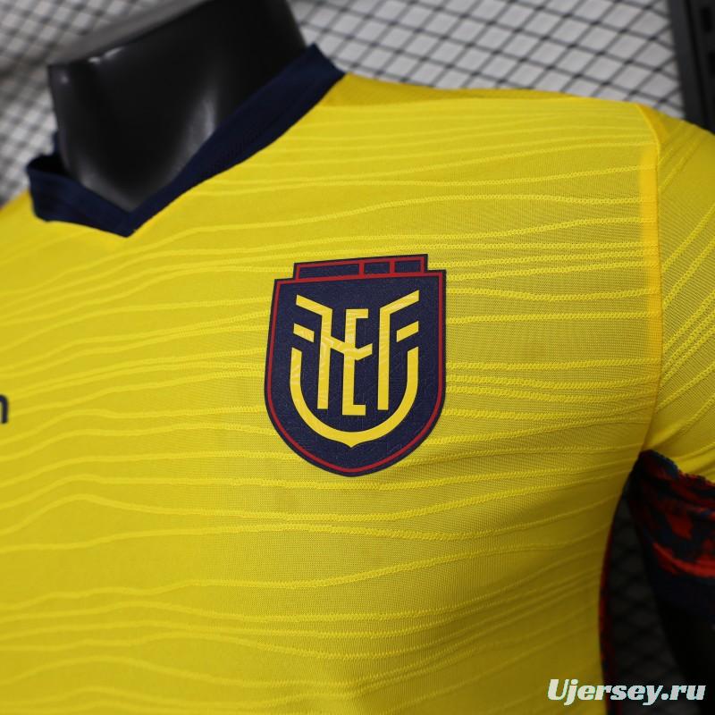 Player Version 2026 Ecuador Yellow with Tonal Wave  Home Jersey