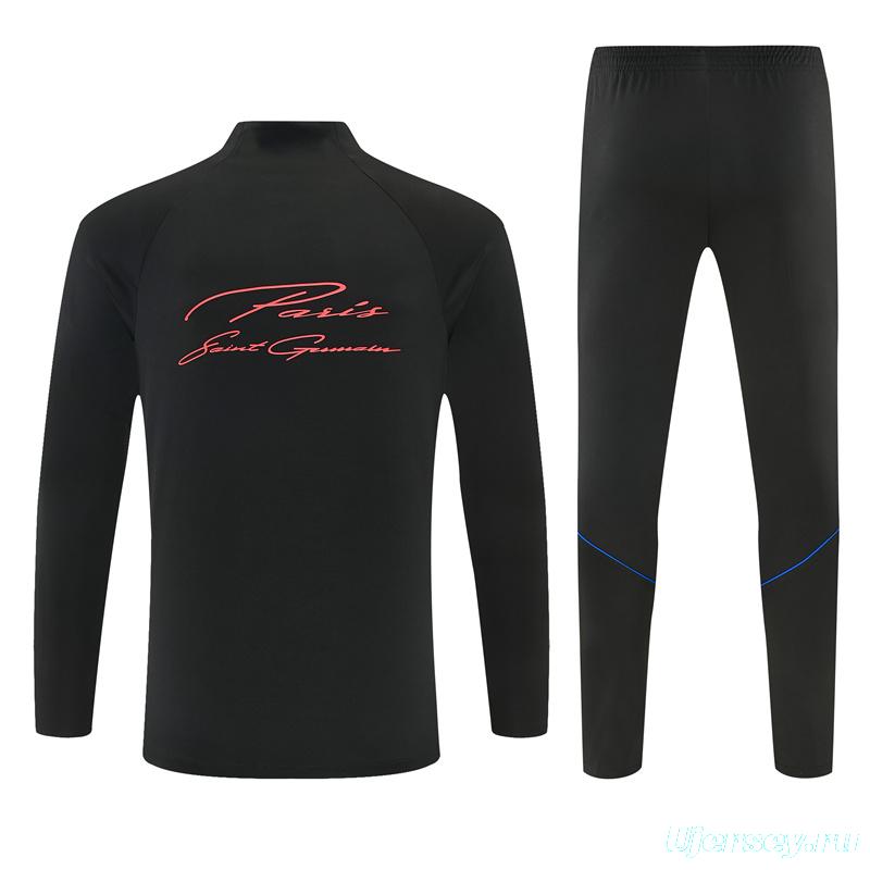 Player Version 26/27 Paris Black Half Zipper Jacket+Long Pants