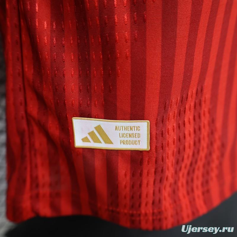 Player Version 26/27 FC Bayern Munich Red-on-Red Diagonal Stripe  Long Sleeve Jersey