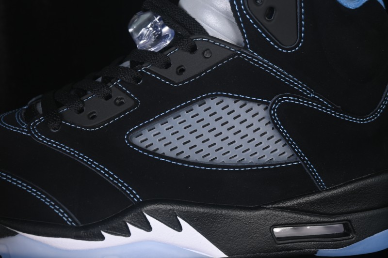 Nike Air Jordan 5 Retro 'Black University Blue' AJ5 Running Shoes with Premium Leather Upper - DD0587-008