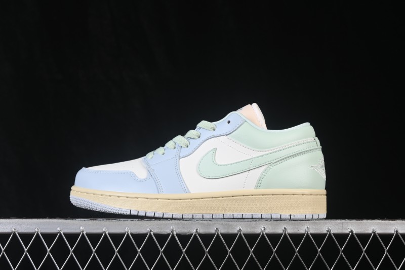 Air Jordan 1 Low AJ1 Light Blue Colorblock Low-Top Culture Casual Sneakers - DC0774-108