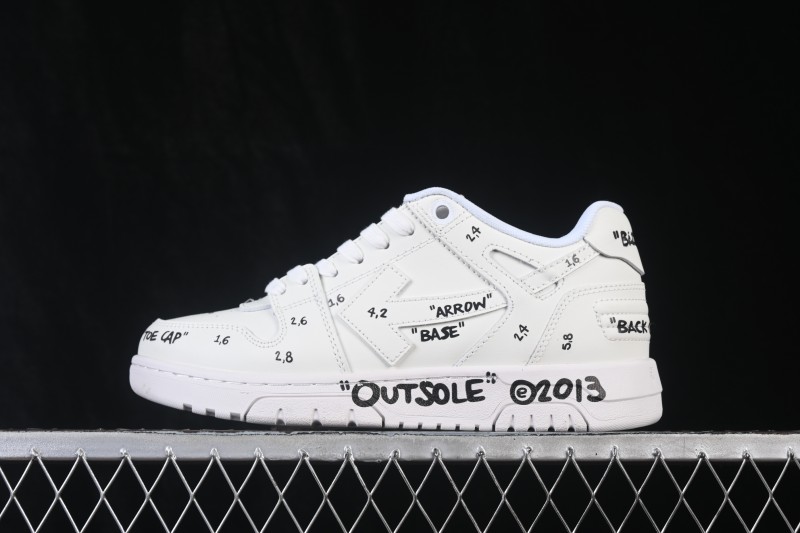 Off-White Out Of Office Low-Top Sneakers White Black Letters - AJD4
