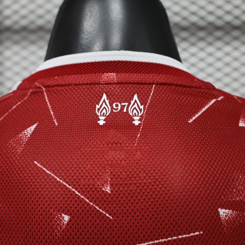 Player Version 26/27 Liverpool Red Lightning Fragment Long Sleeve Home Jersey
