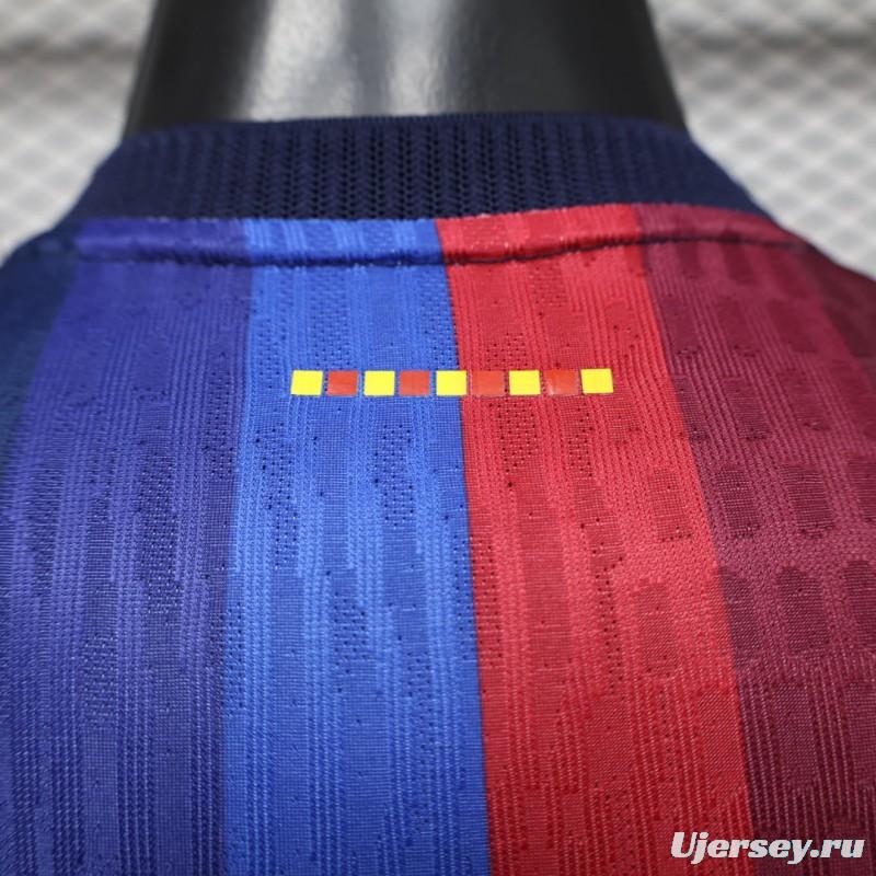 Player Version 26/27 FC Barcelona Deep Blue & Red Stripe  Home Jersey