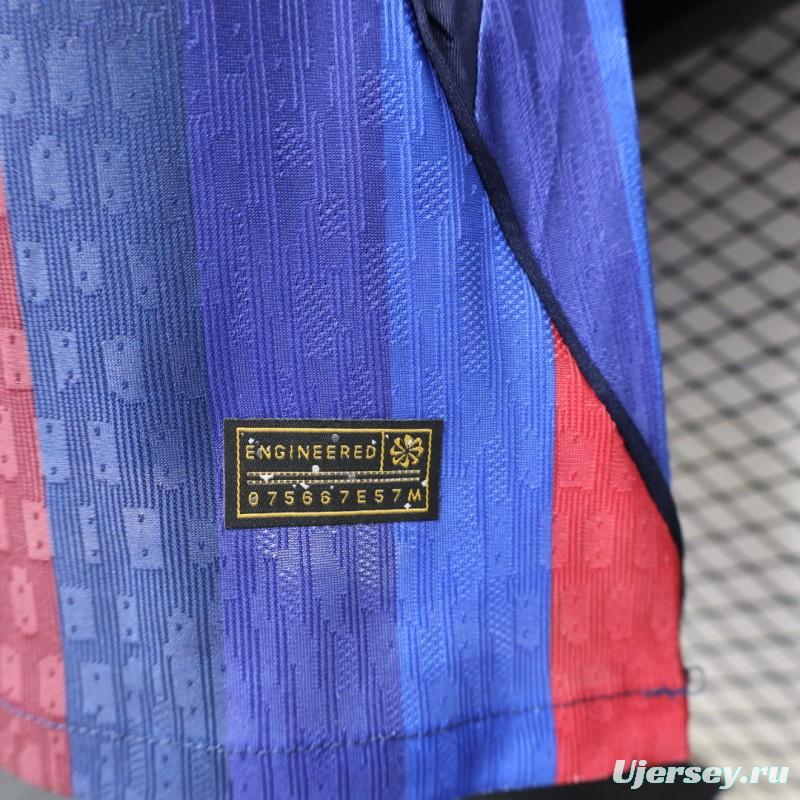 Player Version 26/27 FC Barcelona Deep Blue & Red Stripe  Home Jersey