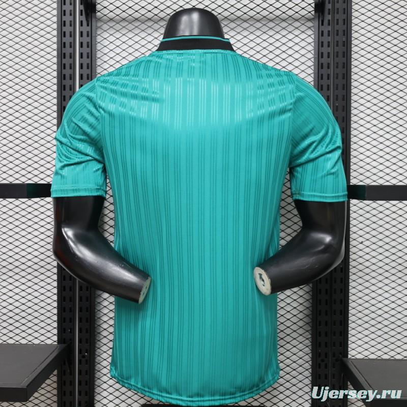 Player Version 2026  Adidas Originals Retro Style Teal Green Stripe Football Jersey