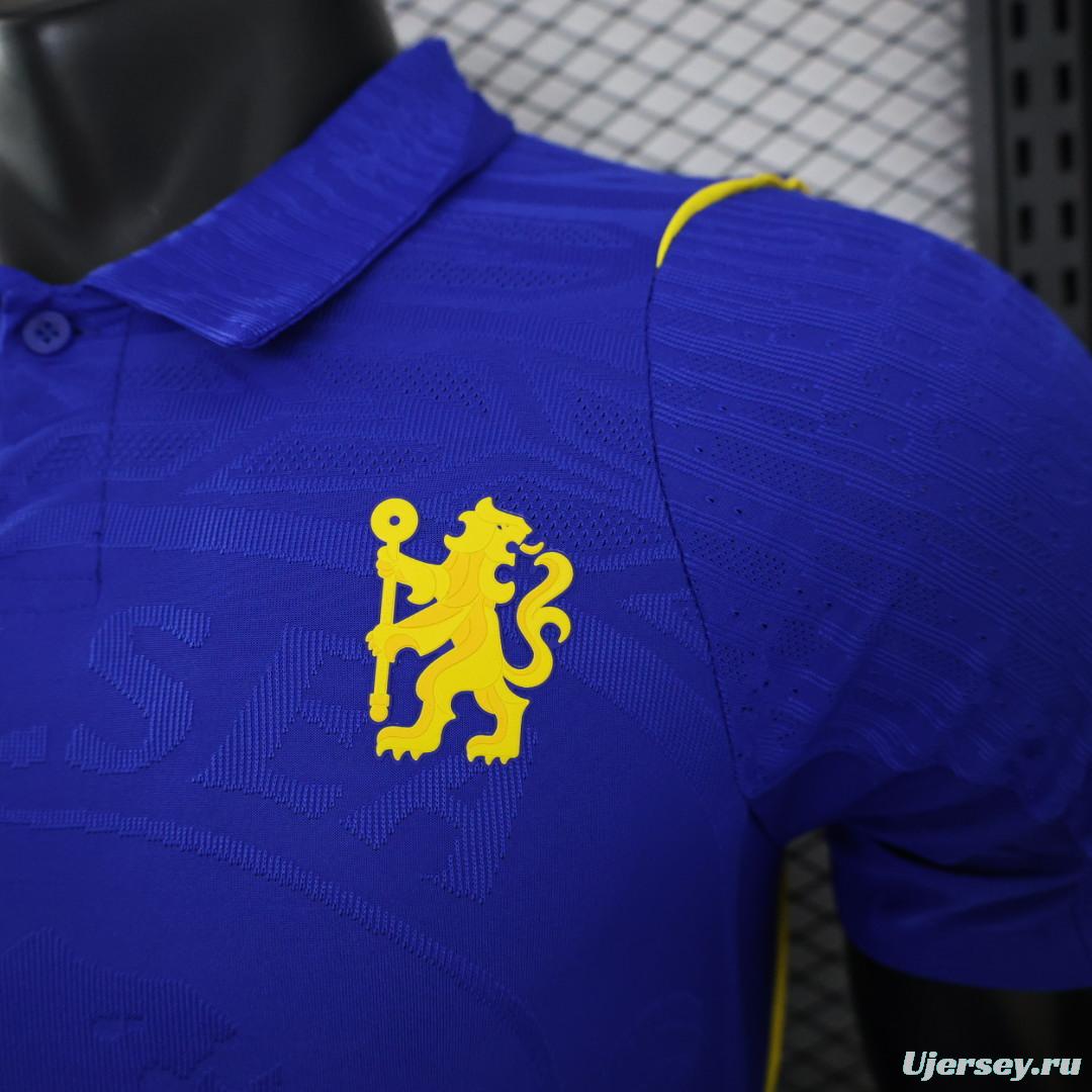 layer Version 26/27 Chelsea FC Royal Blue Polo Collar Home Jersey