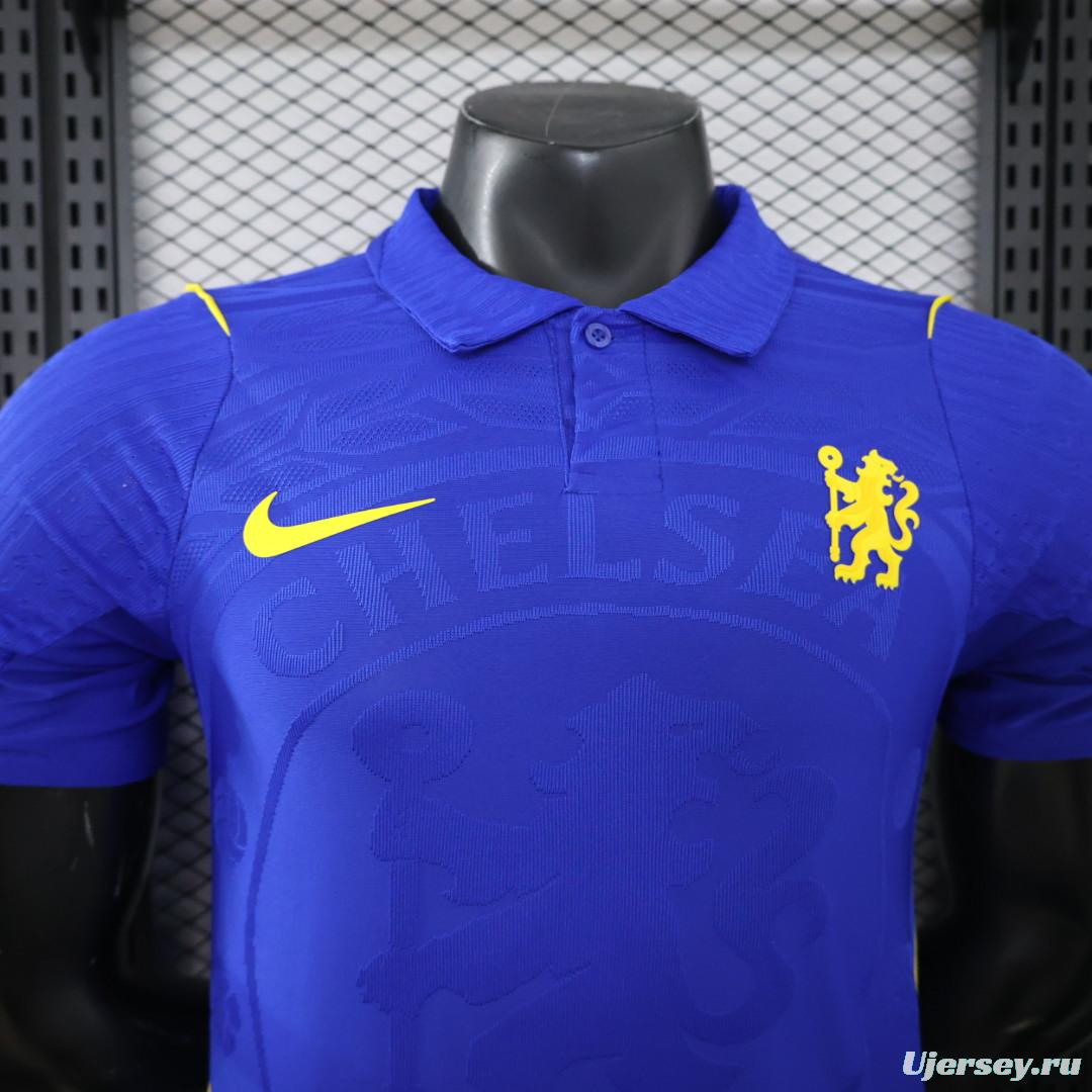 layer Version 26/27 Chelsea FC Royal Blue Polo Collar Home Jersey