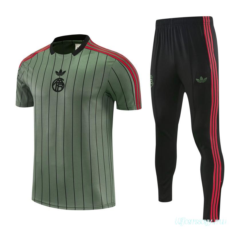 26/27 Bayern Dark Green Short Sleeve Tracksuit + Long Pants