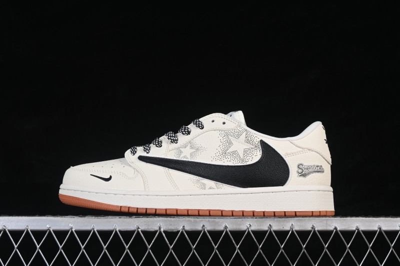 Nike Air Jordan 1 Low OG SP Travis Scott x Fragment Design Casual Skateboarding Shoes with Reverse Swoosh and Layered Collab Design - LD2028-073