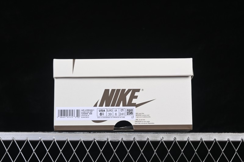 Nike Travis Scott x Air Jordan 1 Low OG Sneakers with Reverse Swoosh Design - XZ6868-006