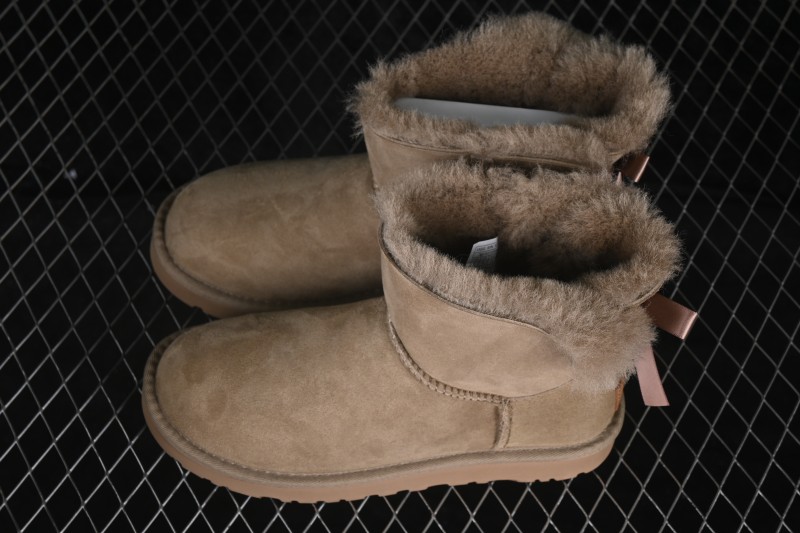 UGG Mini Bailey Button II Bowknot Mid-Calf Outdoor Snow Boots - 1016501