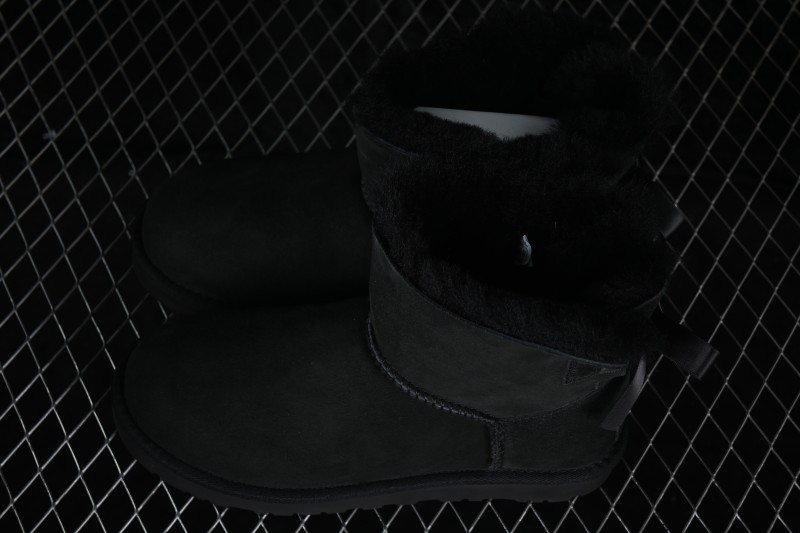 UGG Mini Bailey Button II Bow Outdoor Snow Boots - 1016501 Black