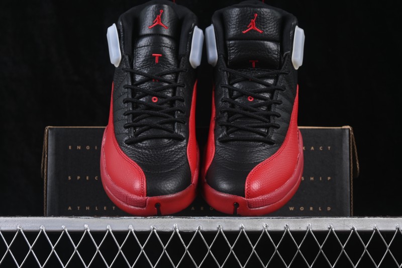 Nike Air Jordan 12 Retro Basketball Shoes with Black and Varsity Red Colorway - CT8013-002