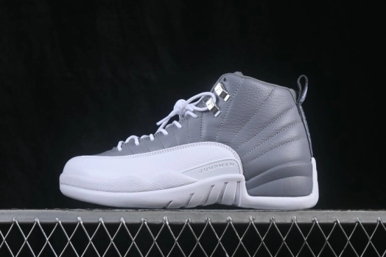Nike Air Jordan 12 Retro High-Top Basketball Sneakers with Premium Leather and Stealth Colorway - CT8013-015