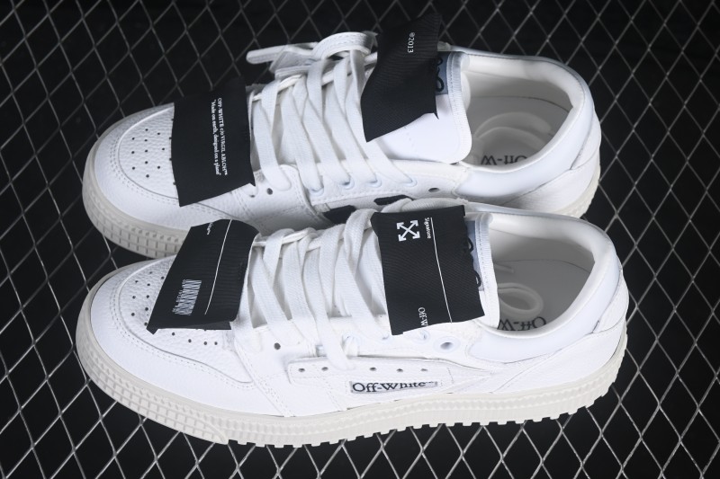 Off-White 3.0 Court Round-Toe Lace-Up Low-Top Casual Skate Shoes - AJF6