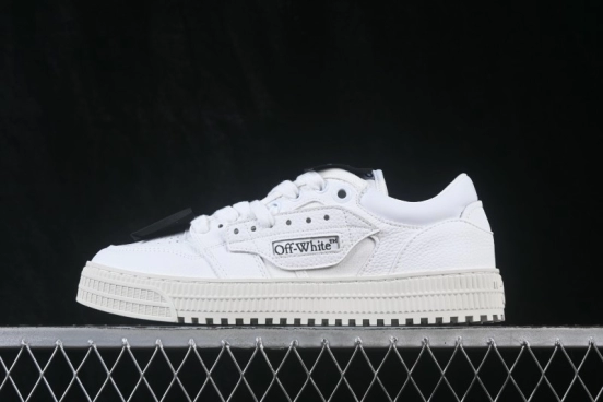 Off-White 3.0 Court Round-Toe Lace-Up Low-Top Casual Skate Shoes - AJF6