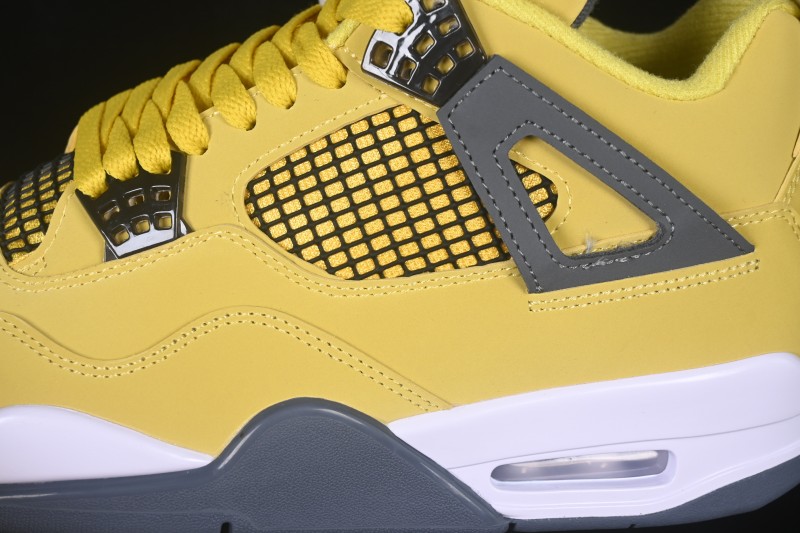 Nike Air Jordan 4 Retro 'Lightning' White Yellow Basketball Shoes - CT8527-700