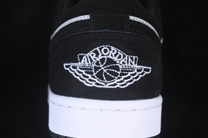 Air Jordan 1 Low Black Grey Retro Cultural Basketball Shoes - 553558-048