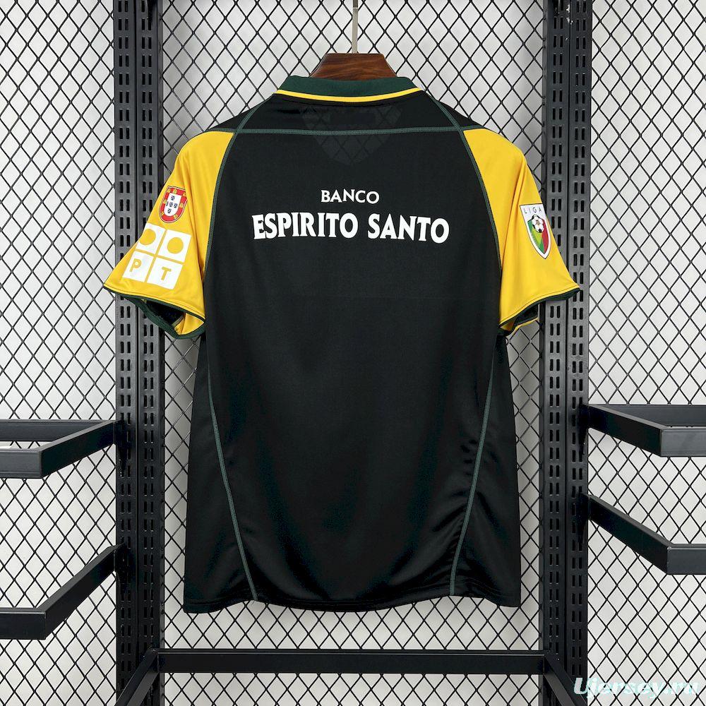 2002/03  Sporting CP Retro Away Black with Yellow Sleeves Jersey